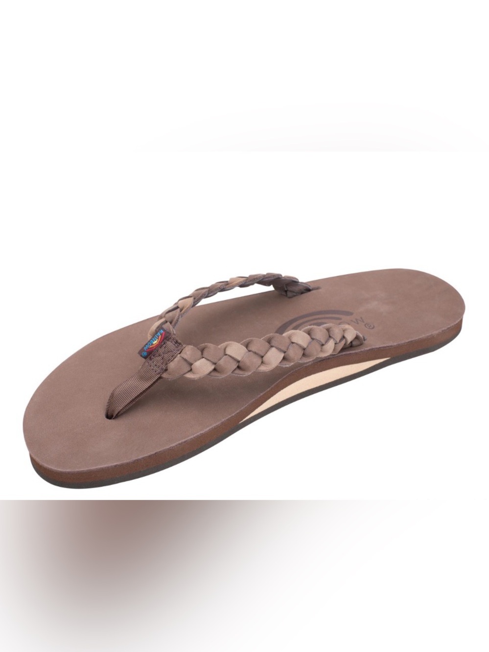 rainbow double braided women’s flip flops size 7